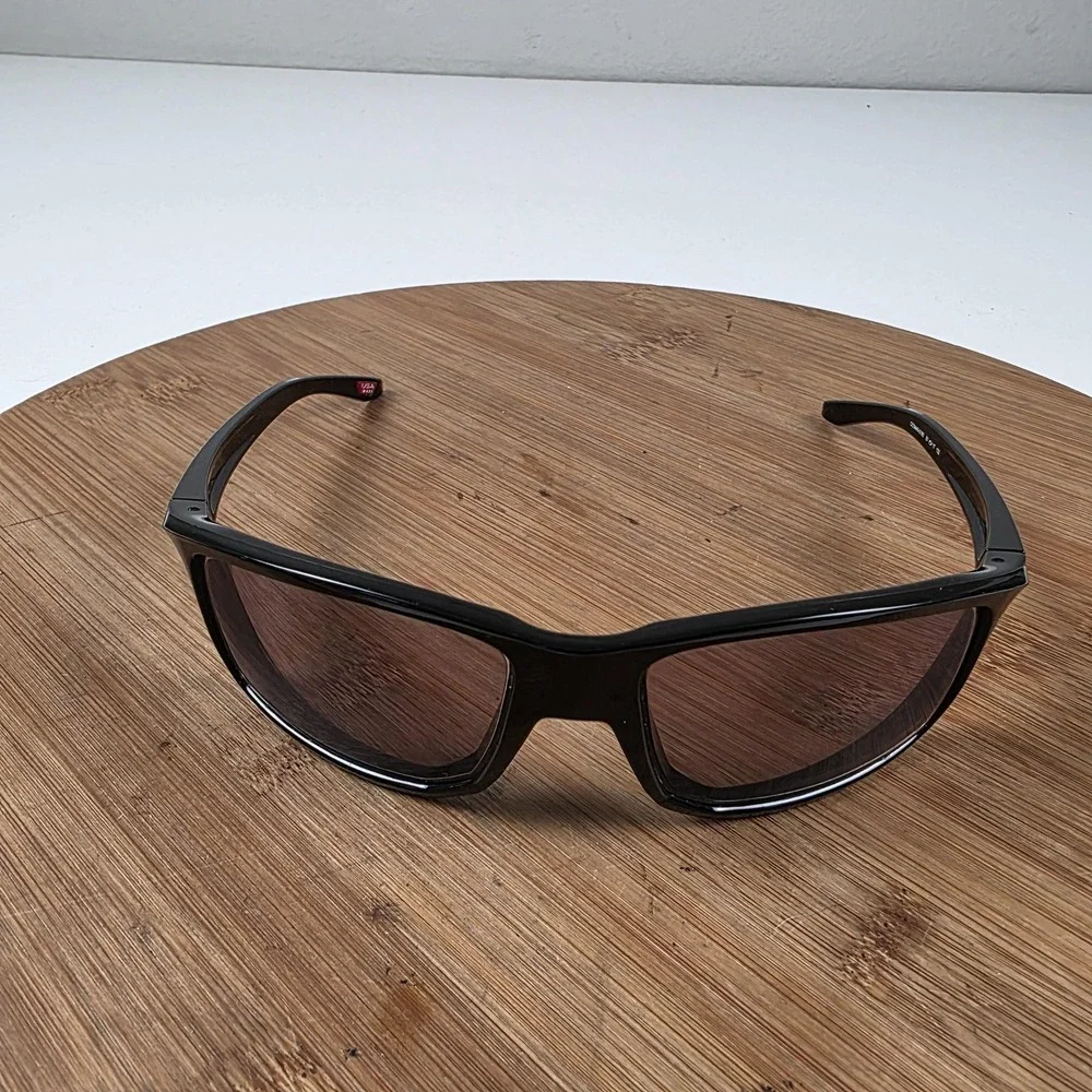 Oakley Gibston Sunglasses Mens 61-17-132 Black Brown Tinted Wrap USA OO9449-0160